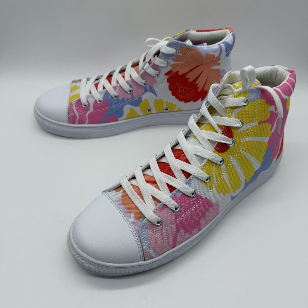 Nightbirde Floral Men's High Tops Canvas Sneakers Size 11 - Picture 3 of 8